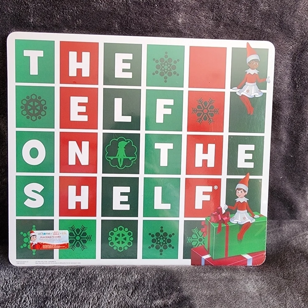 NWT original Elf on the Shelf Christmas Cork Placemat, set of 4